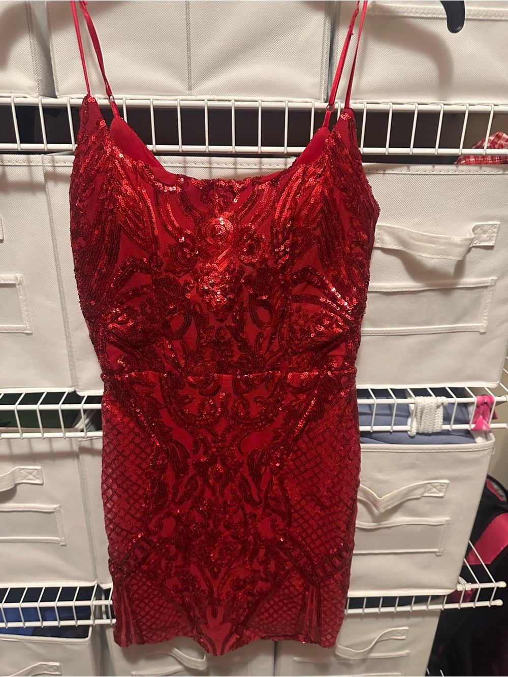 B Darlin Red Sequin Mini Dress